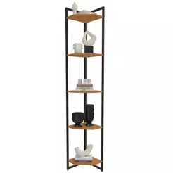Estante Multiuso de Canto 5 Prateleiras Kappesberg Industrial 200cm Cor Canela/Preto