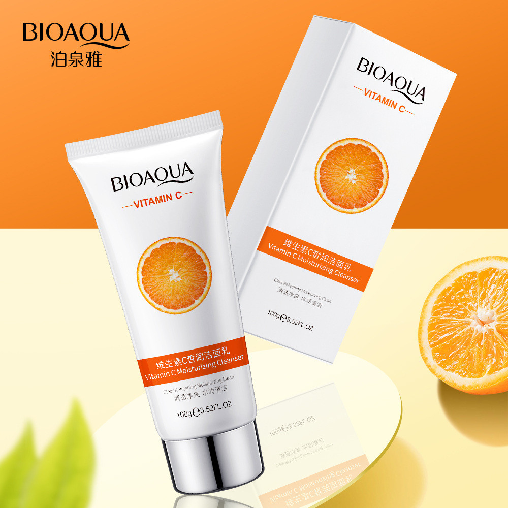 Vitamina C Limpador Facial Hidratante Limpeza Profunda Poros Refrescante Não Apertado Limpador Facial Homens Mulheres