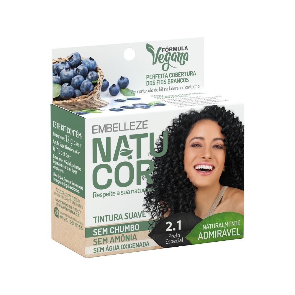 Tintura Pó Natucor Embelleze Mirtilo Preto Especial 2.1 em Oferta na Shopee