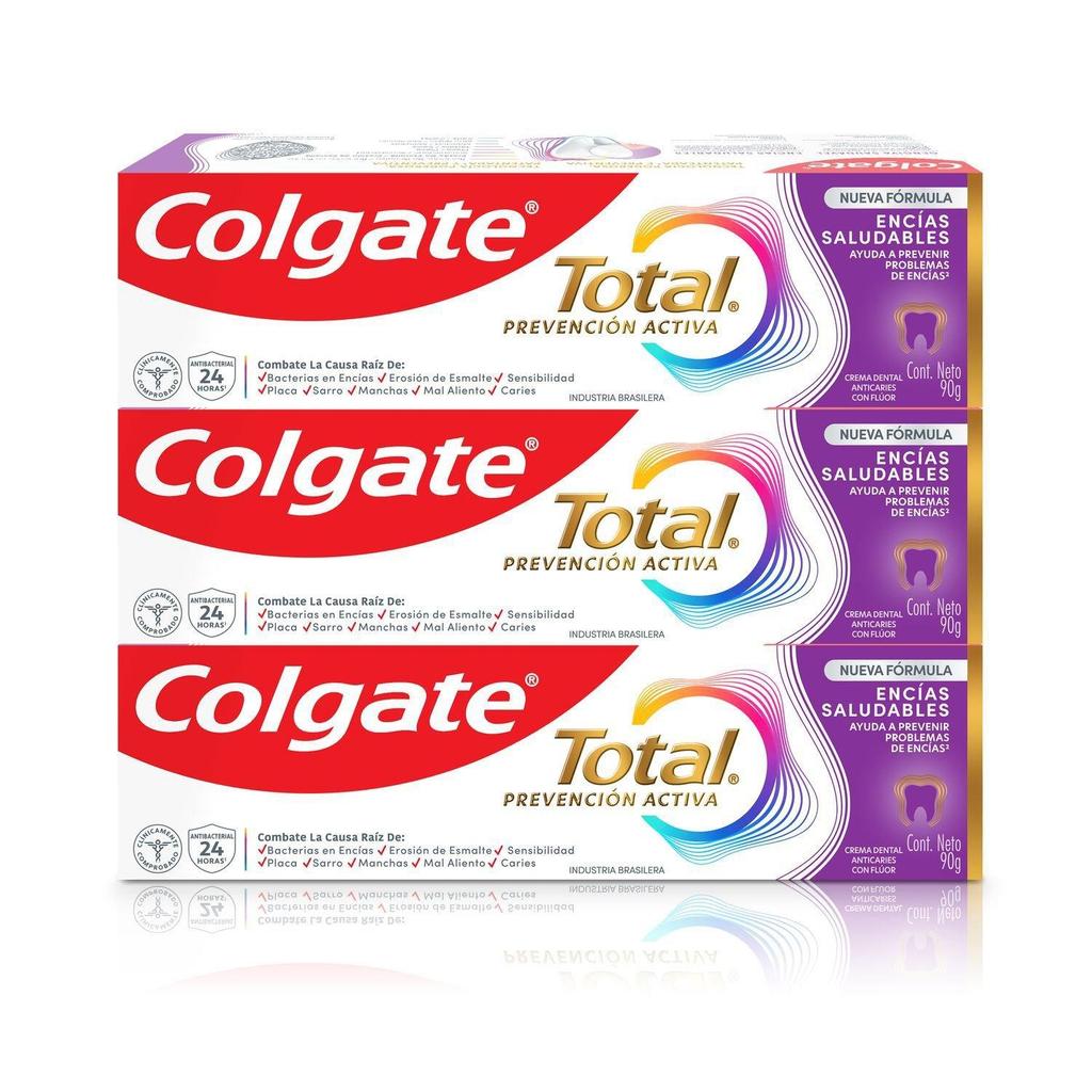 Kit 3 Pack Creme Dental Colgate Total Gengiva Reforçada 90g 3un Cada — imagem 2 de 2