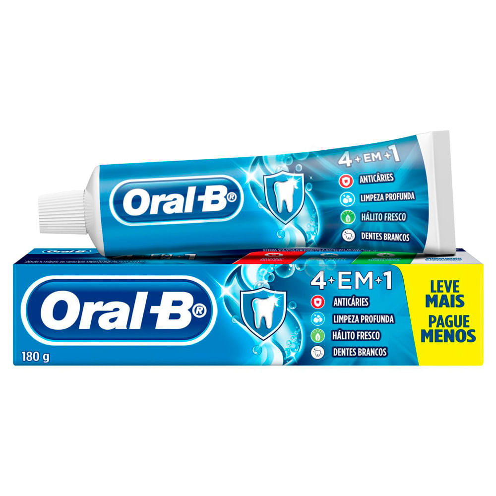 Creme Dental Oral-B 4 em 1 Menta Fresca 180g em Oferta na Shopee