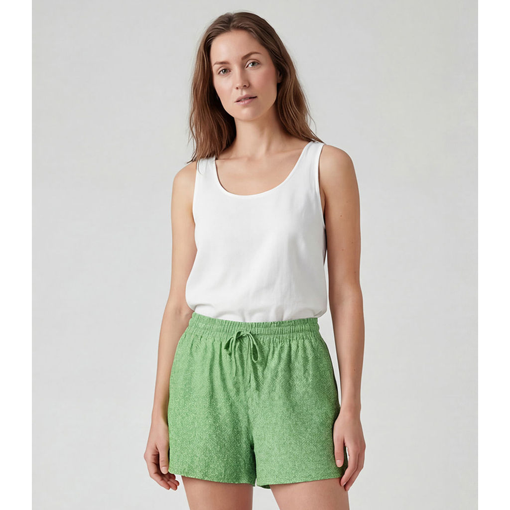 Short Feminino Com Cós E Laço Infinita Cor Verde em Oferta na Shopee