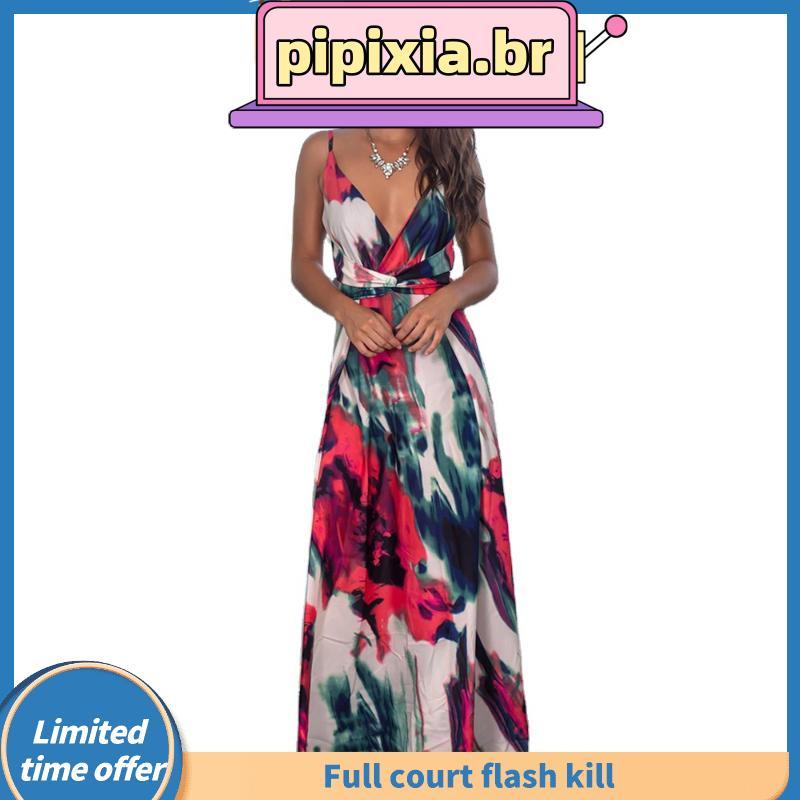 Vestido Vestido Vestido Vestido Feminino Vestido Longo Vestido Competitivo Oposto ao Estilo Boêmio de Verão