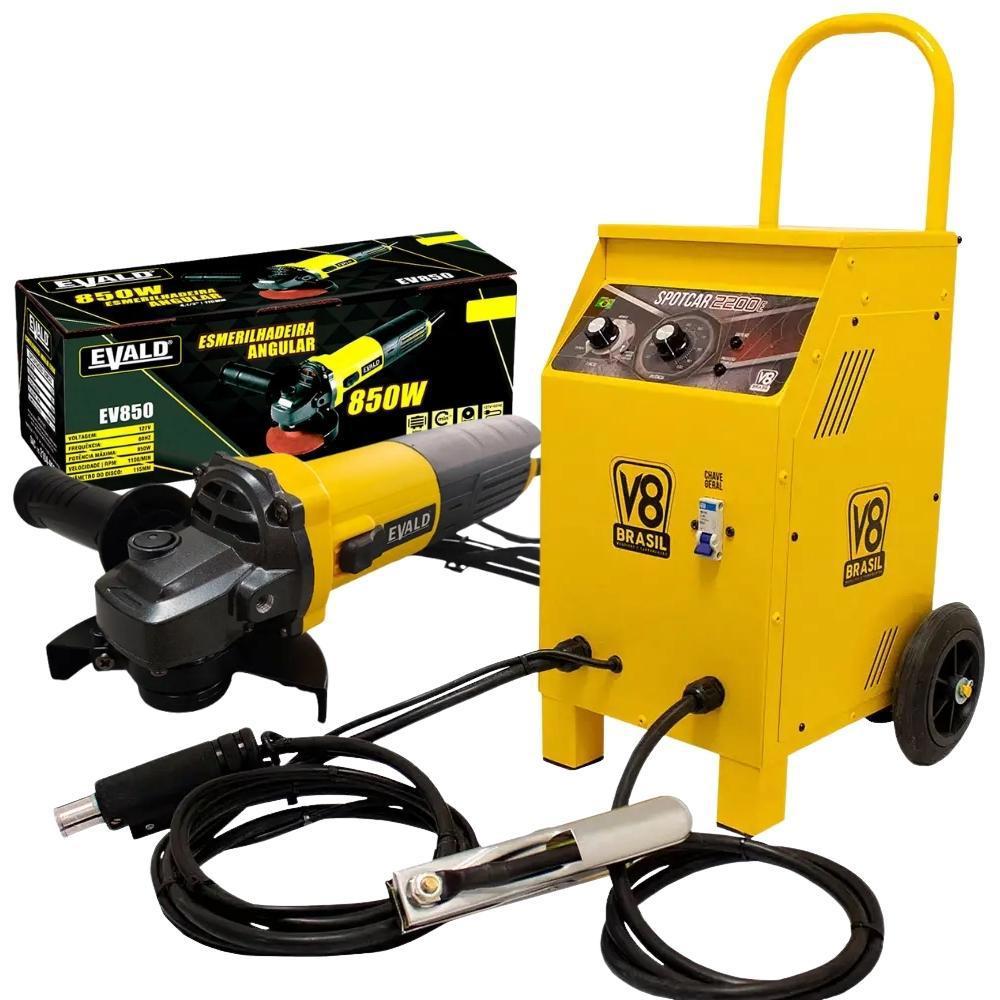 Esmerilhadeira Angular 4,1/2POL 850W EV850 127V EVALD com Repuxadeira Elétrica 60HZ 2200E 220V V8 em Oferta na Shopee
