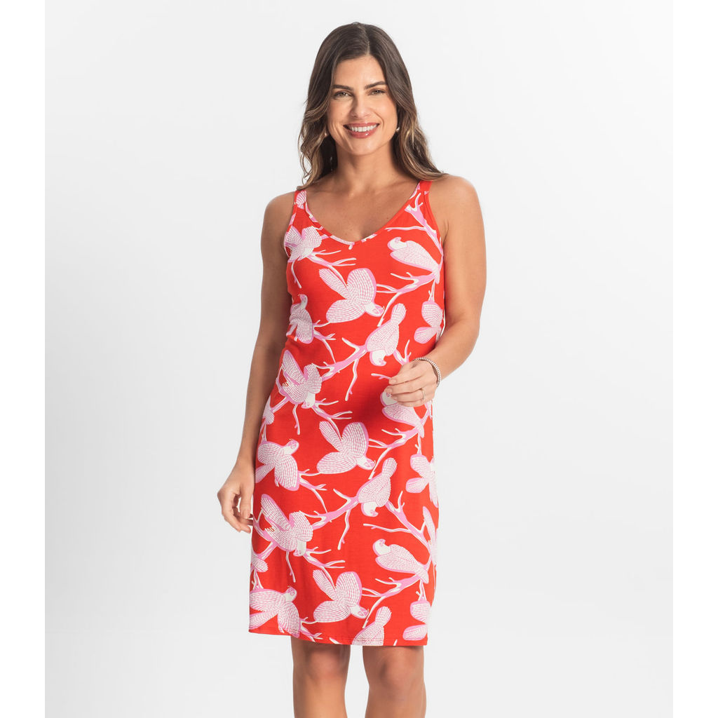 Vestido Estampado Rovitex Rosa em Oferta na Shopee