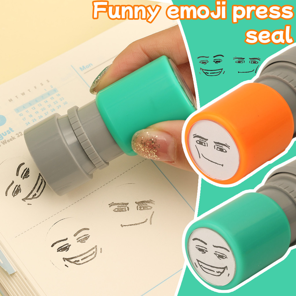 Carimbo De Diário Tipo Prensa Emoji Divertido E Peculiar De Nicho-Selos Autotintados Criativos De Rosto Meme Para Scrapb