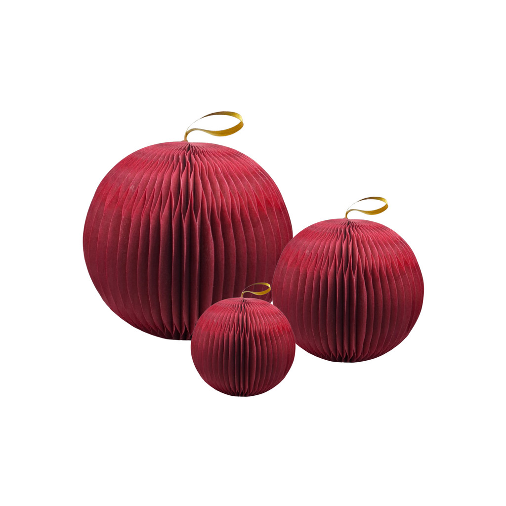 Kit Enfeite Decorativo Bola Globo Gomo Vermelho 3Un P M G