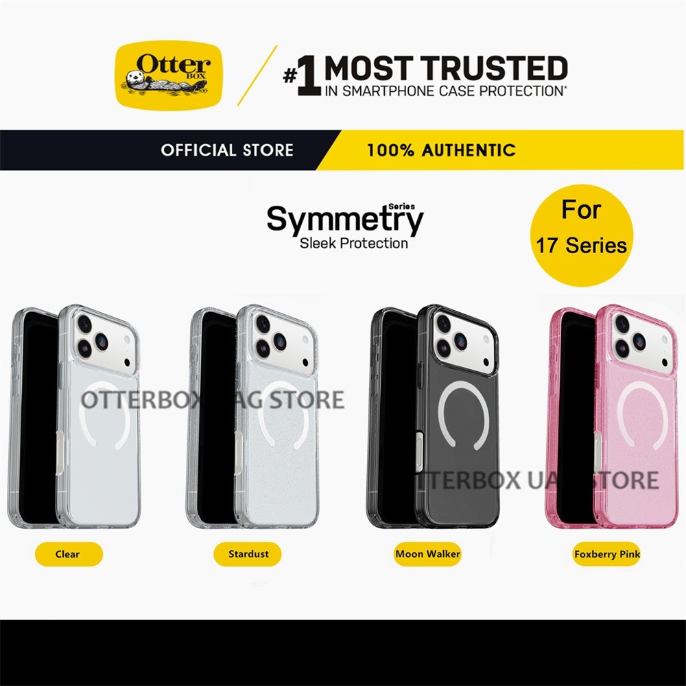 OtterBox Para iPhone 17 16 Pro Max/Plus/15 14/13 12 11 Mini Simetria Com Magnético Estojo Série Transparente/Stardust