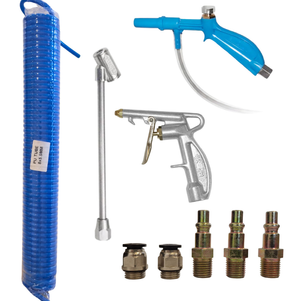 Kit: 1 Mangueira 5m + 1 Bico Pulverizador + 1 Bico De Limpeza Ms2 + 1 Bico Duplo + Conectores/Engates