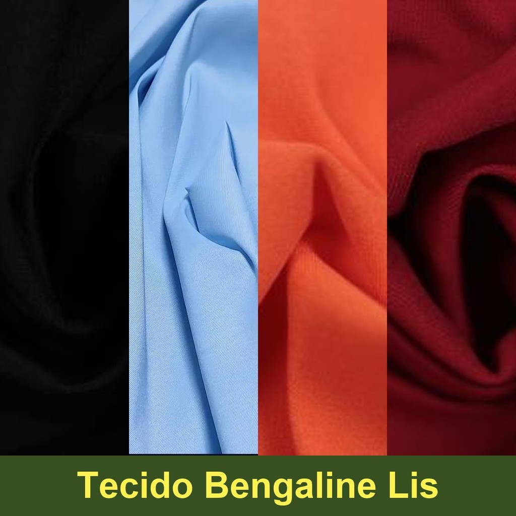 2 Metros Tecido Bengaline Liso (2m x 1,47m) em Oferta na Shopee
