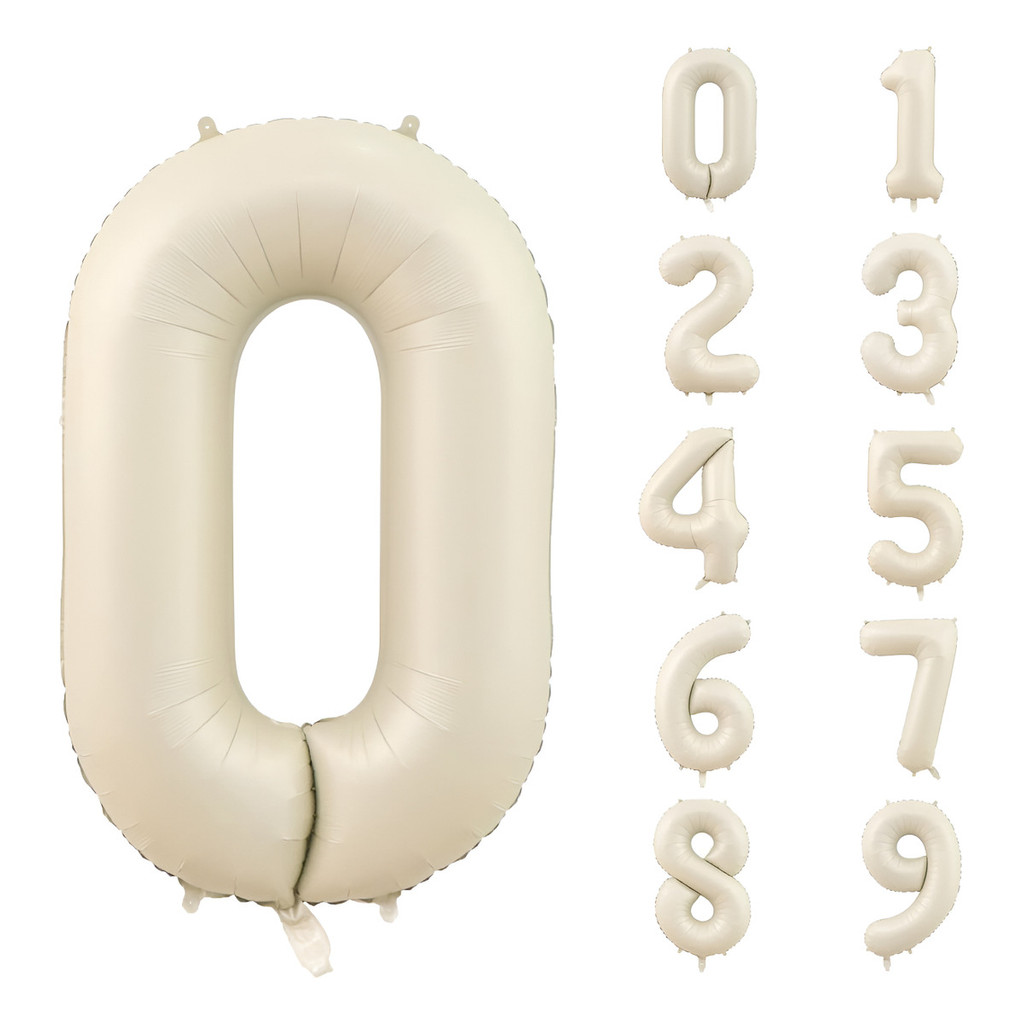 Balão Metalizado Numero  Creme 40cm festas eventos em Oferta na Shopee