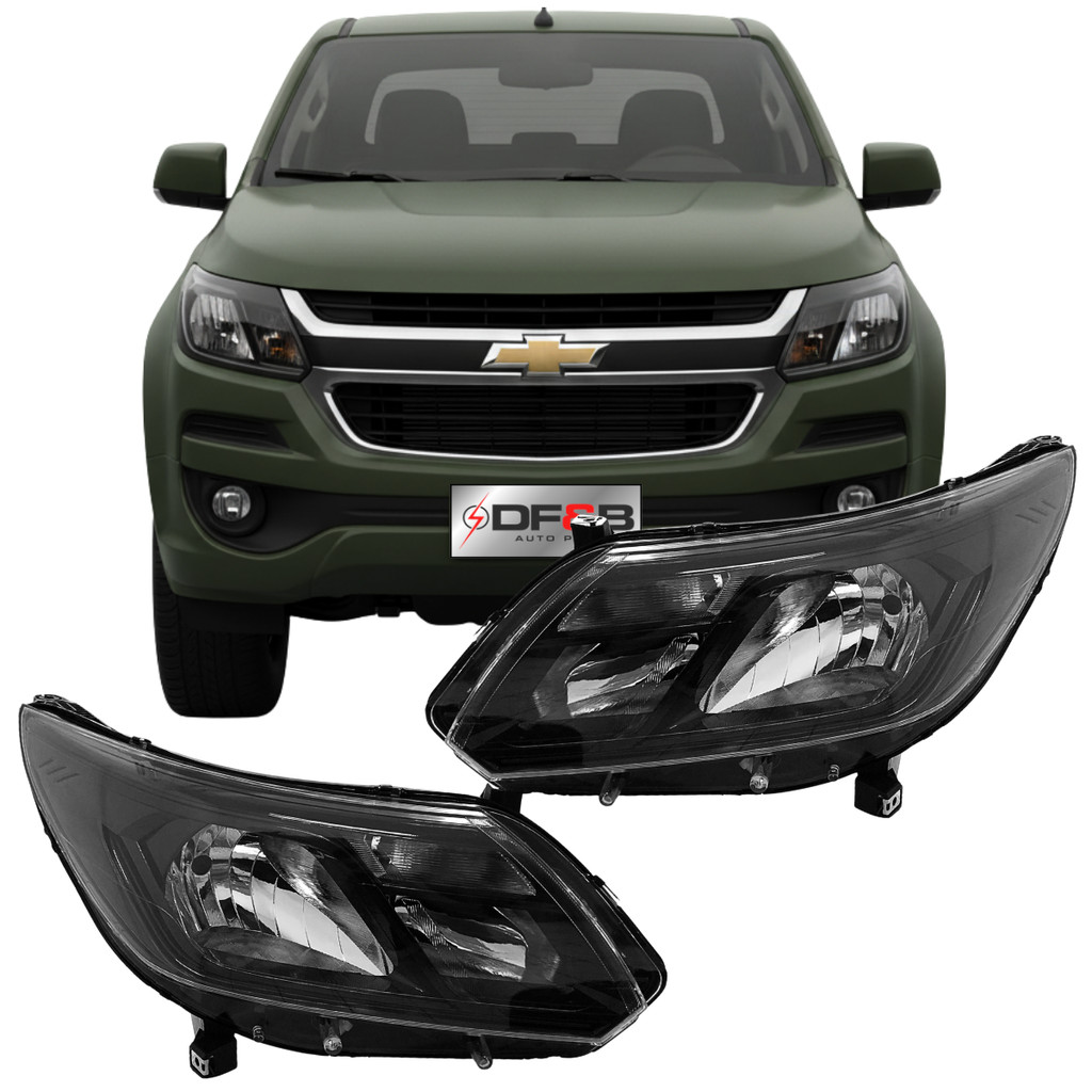 Par Farol Dianteiro Máscara Negra S10 2017 2018 2019 2020 2021 2022 2023 2024 Sem LED