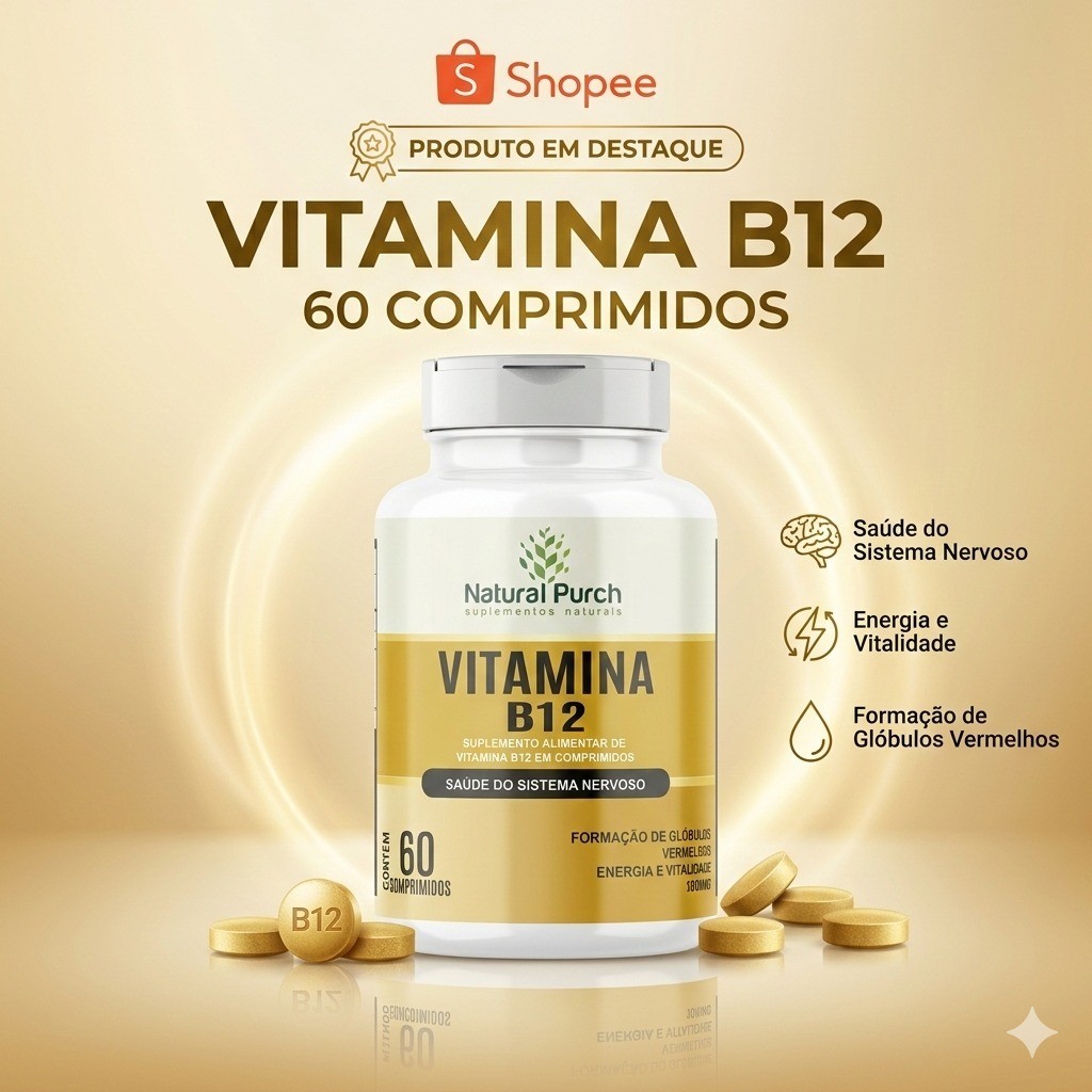 Vitamina B12 metilcobalanina 60 comprimidos (Energia, Imunidade e Memória)
