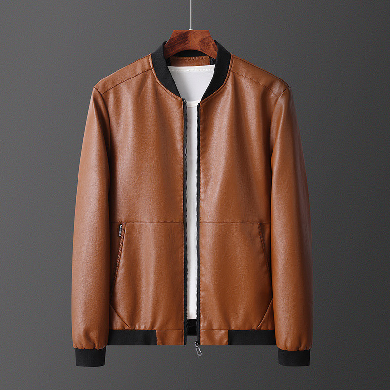 Jaqueta de Couro Masculina, Couro Genuíno de Vaca, Casaco Estilo Motociclista, Ajuste Slim, Jaqueta de Motocicleta com Z