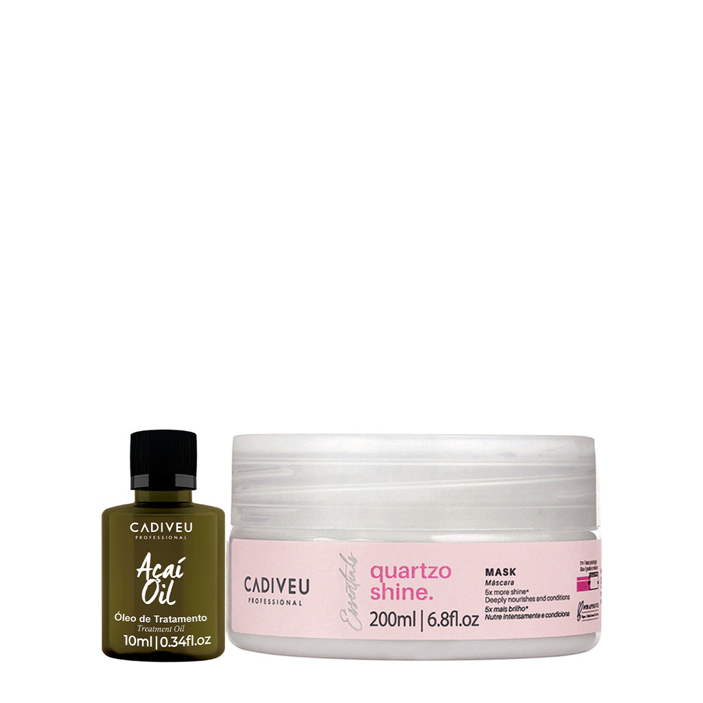 Kit Cadiveu Professional Essentials Quartzo Shine Máscara e Açaí Óleo (2 produtos)