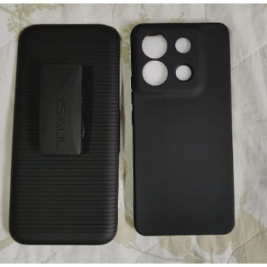 Capa  Suporte de Cintura  para Motorola Moto G15 com capa camurça+PELICULA 3D