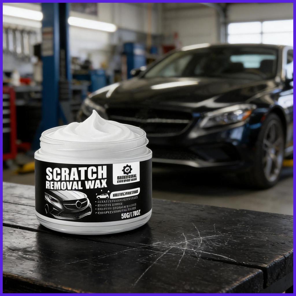 Cera De Remoção De Arranhões 50g , Reparo Duradouro , Pasta De Carro Com Esponja Para Pintura De Caminhão SUV Automotivo
