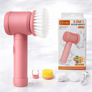 Escova Elétrica de Limpeza 5 em 1 Recarregável USB Escova Multifuncional para Cozinha Banheiro