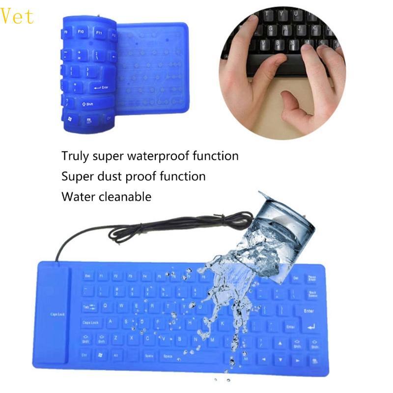 Teclados Portáteis Silicone Veterinário 85 Teclas, Digitação Silenciosa, Fio USB Para Computadores