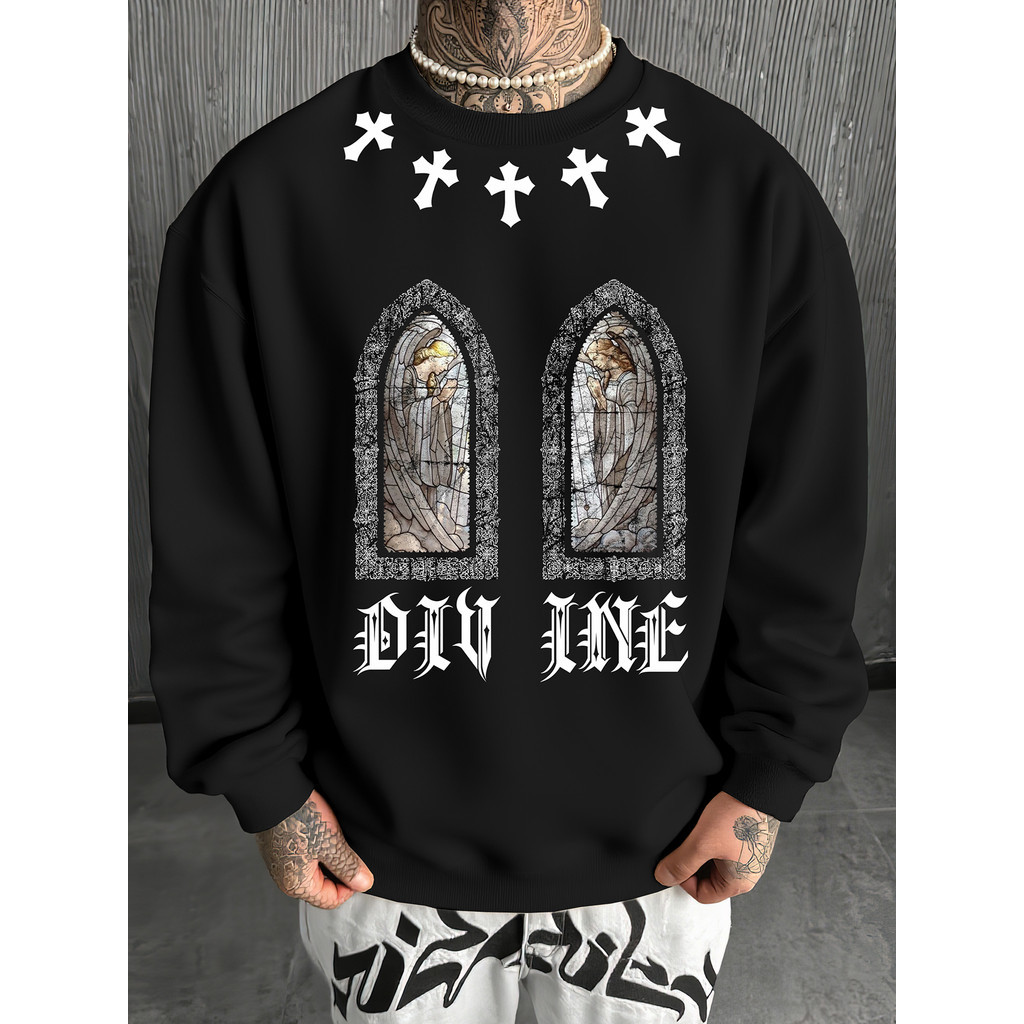 Moletom Unissex com Estampa Div Ine  , Manga Longa, Confortável para Outono Inverno, Promoção envio rápido