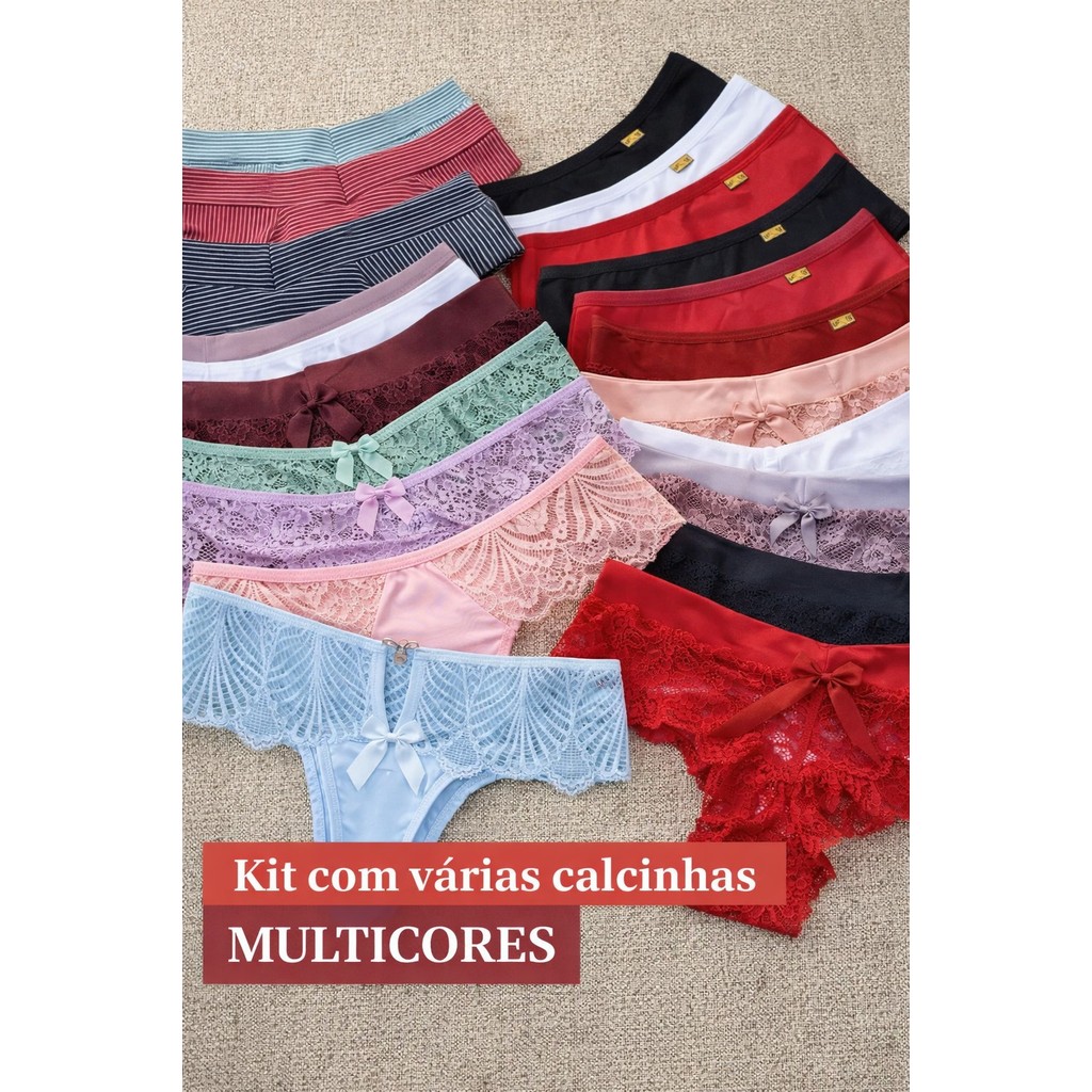 Kit 10 Calcinhas Lingerie no Atacado Feminina | Langerie Atacado | Calcinhas Atacado Revenda | Lingeri Feminina em Oferta na Shopee