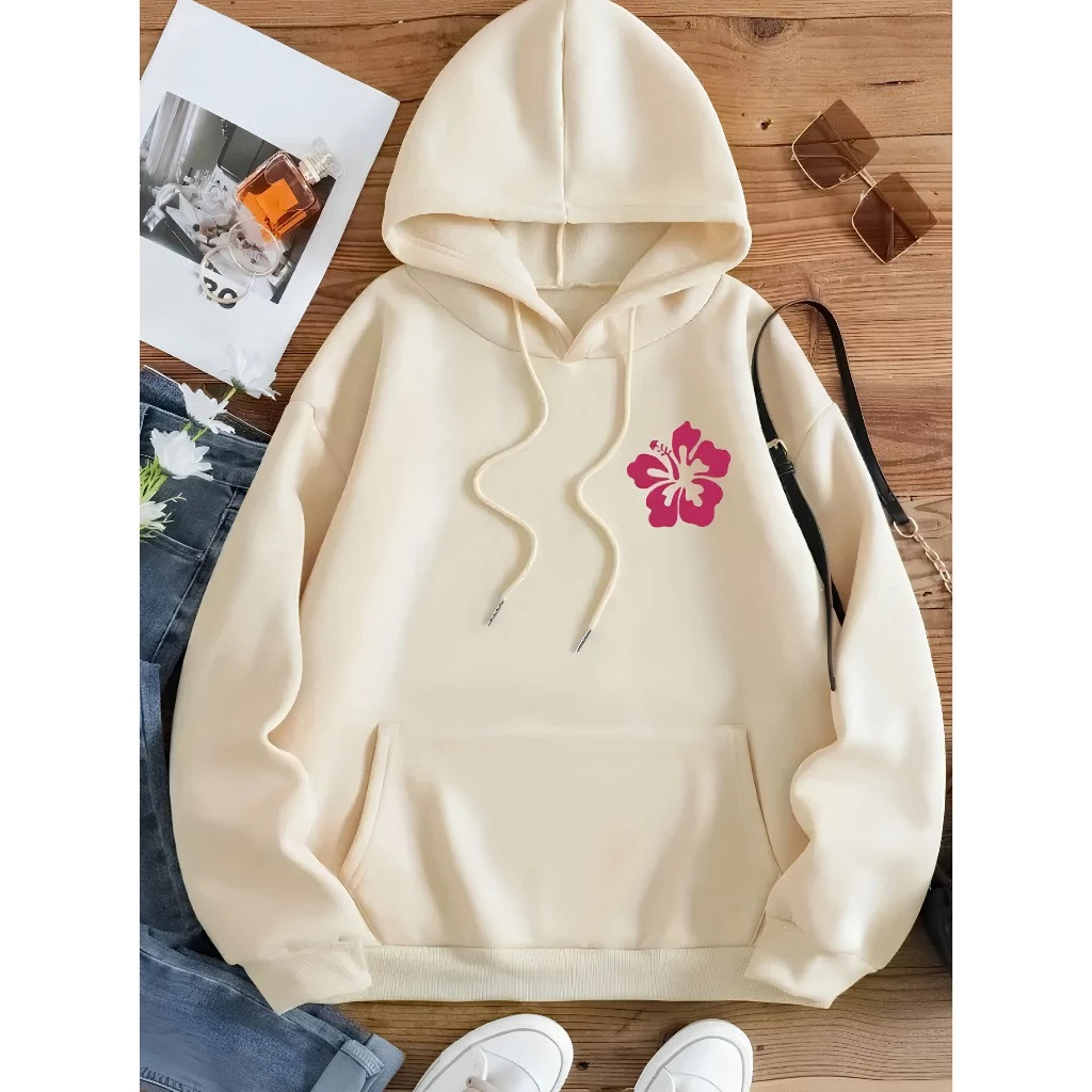 Moletom Flanelado Unissex com Capuz e Bolso Estilo Tumblr Inverno Casual Estampado Premium