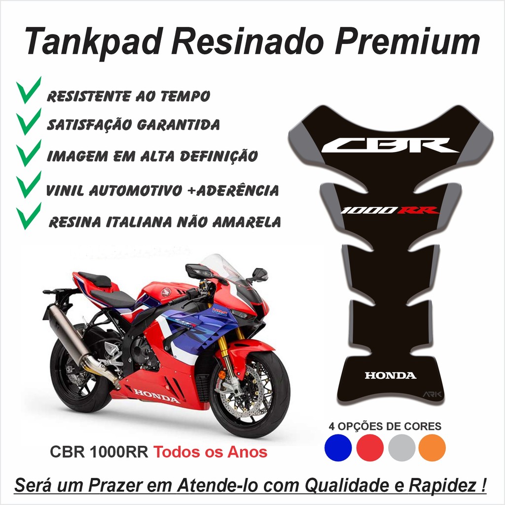 Adesivo Protetor Tanque Tankpad 3d Resinado para Moto Honda Cbr1000rr CBR 1000 RR