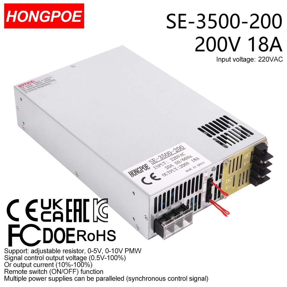 0-200V 17A 3500W Ajustável AC-DC 5V 10V PLC/PMV Transformador De Controle De Sinal , Adequado Para motor/Bateria/solar/i