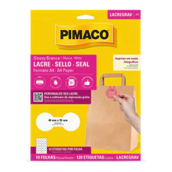 Etiqueta lacre glossy gravata A4 LACREGRAV com 10 folhas Pimaco