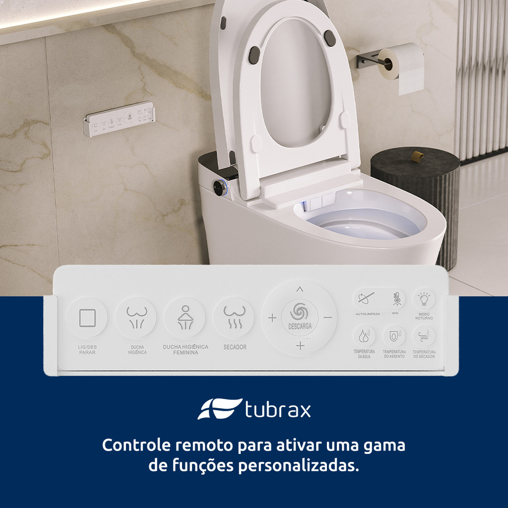 Vaso Sanitário Inteligente Smart Toilet Automático 110v Branco Tubrax VAB0037 · foto 2