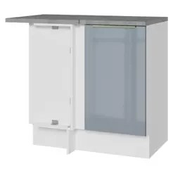Balcão de Canto 1 Porta Branco/Cinza Lux Madesa