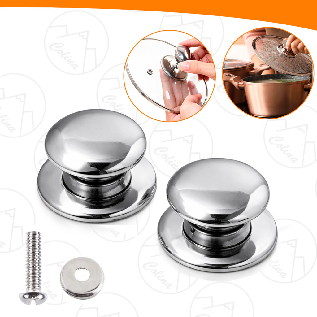 Kit 2 Puxador Tampa de Panela Pomel Universal Botão Pegador Tampa Panela Parafuso Resistente Calor em Oferta na Shopee