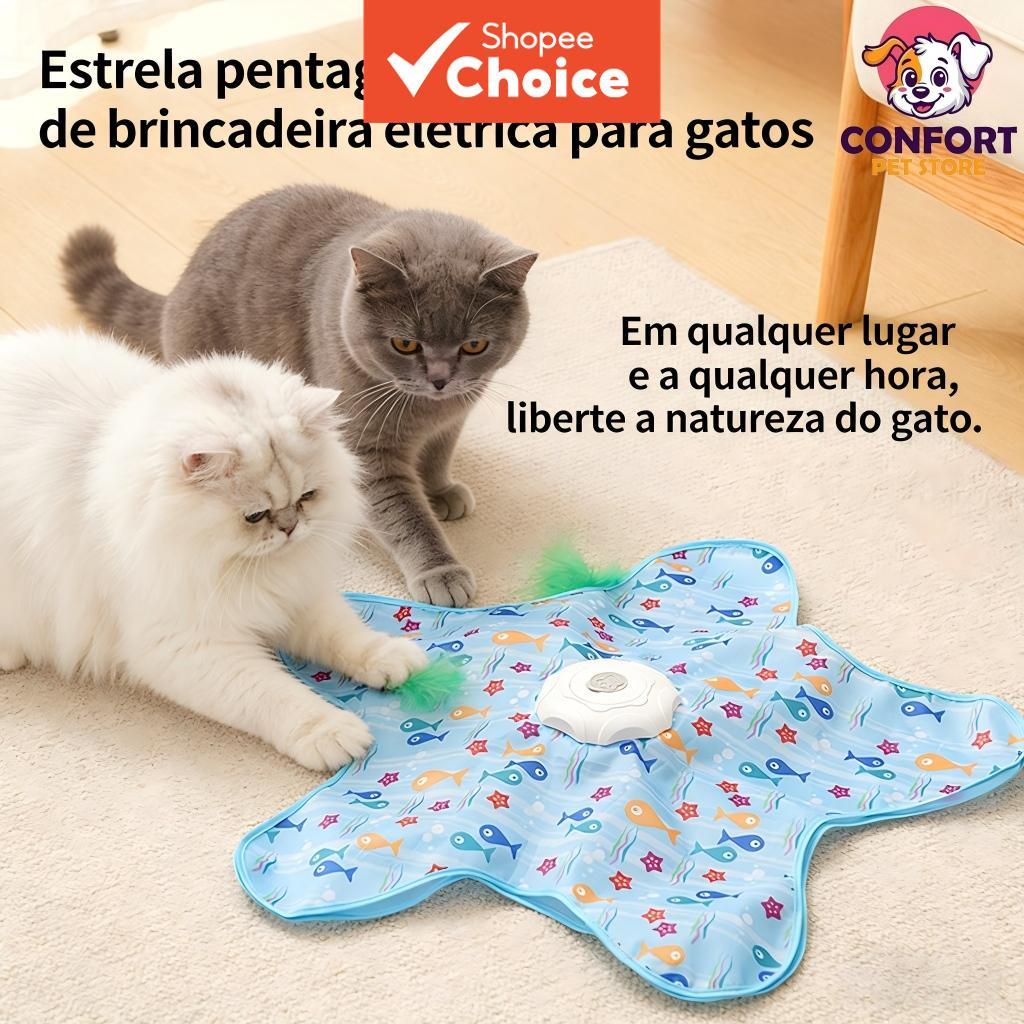 Brinquedo Recarregável Da Varinha Do Teaser Gato , Interativa Em Forma De Estrela Com Acessórios Luxuoso
