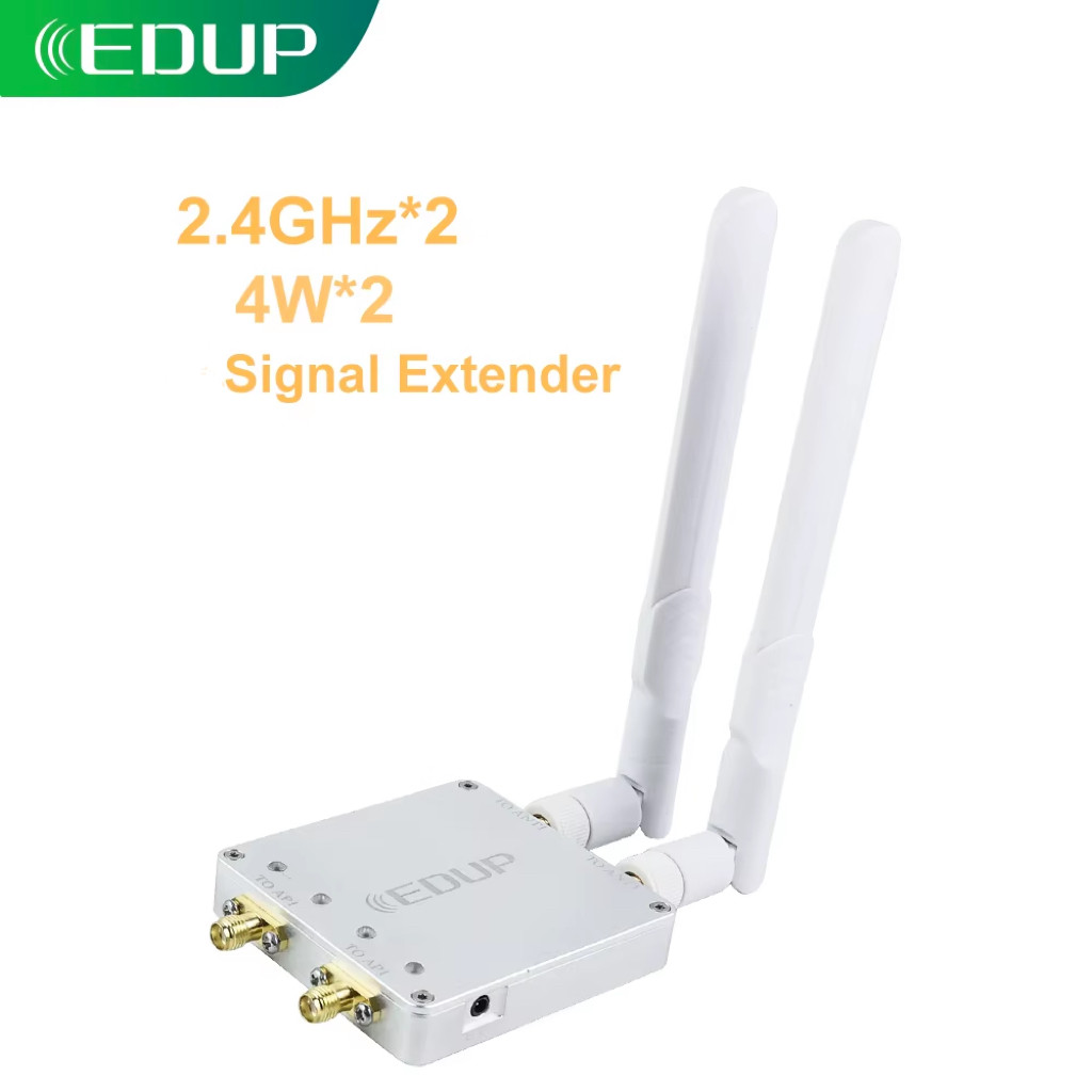 EDUP AB023S Booster WiFi Dual 4W Repetidor De Sinal Extensor 2.4GHz Amplificador De Reforço De Canal Alta Potência
