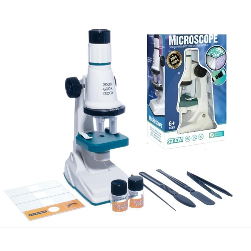 Microscópio Juvenil Portátil Óptico 3 Lentes 1200x - Rignel