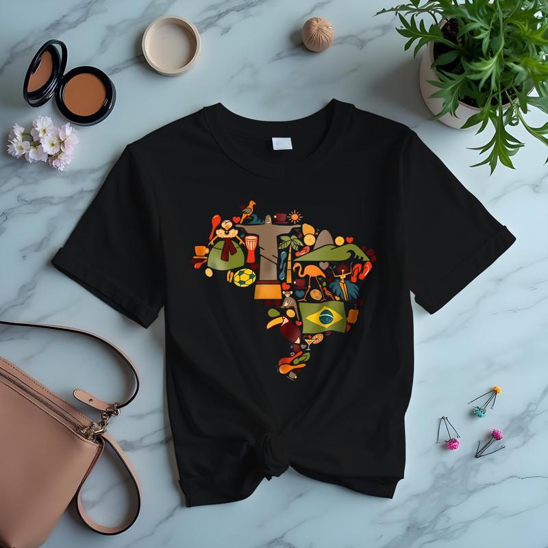 Camiseta Feminina Brasil Rio de Janeiro Brasileiro Copa do Mundo Hexa EUA México Viagem Férias