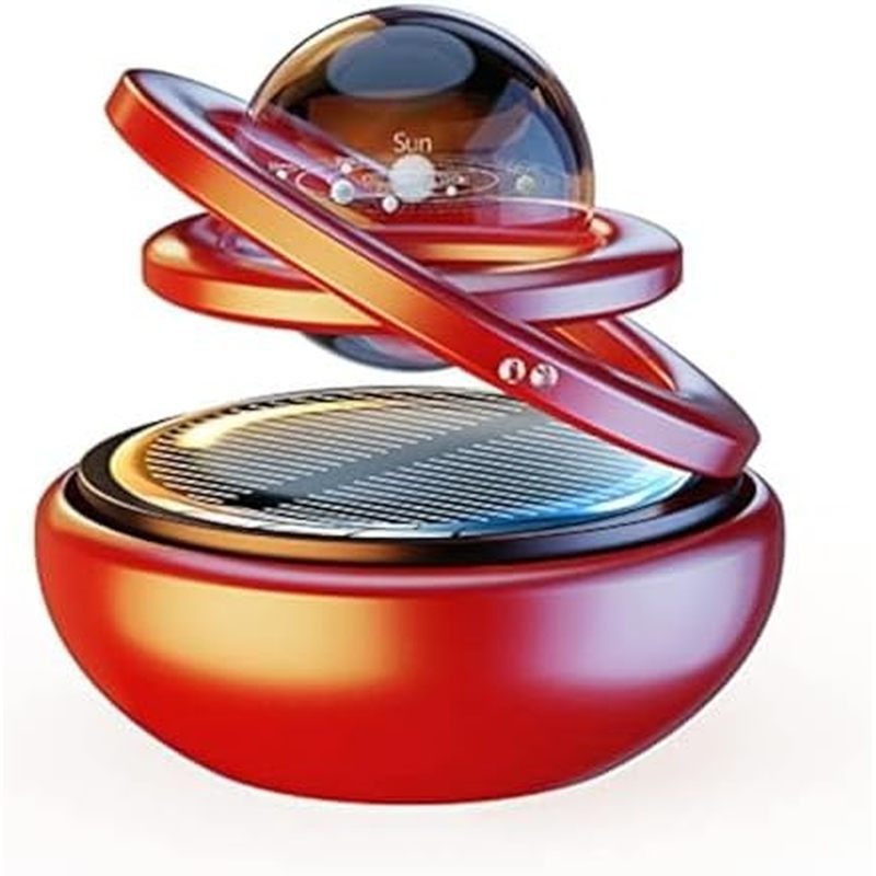 Purificador de Ar Solar Kwak's para Carro, Acessório Decorativo com Rotação Automática para Interior de Carro (vermelho)