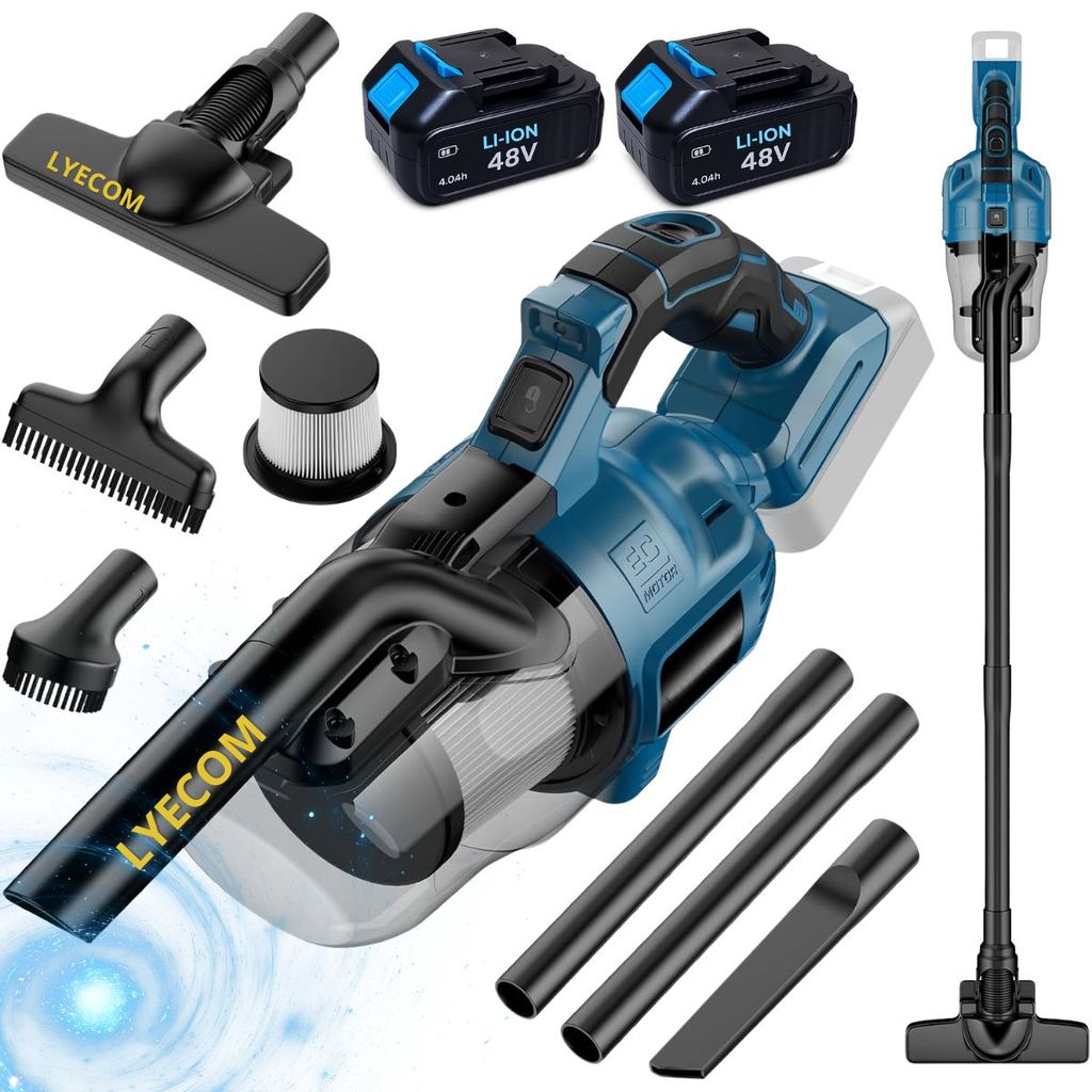 Aspirador à Vácuo Portátil para Casa Obra 2 Baterias ion litio 48v Brushless interior automotivo carro Multiuso