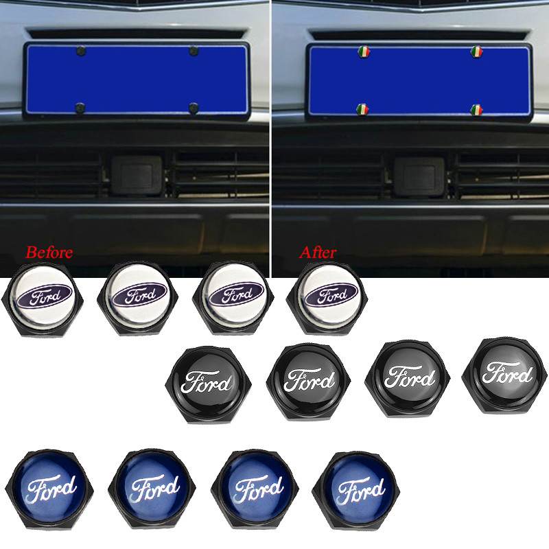 LAIFU 4 Pçs/SET Parafusos De Placa De Carro Em Liga De Alumínio De Aço Inoxidável Para Ford Territory Ecosport Everest K