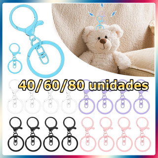 40/60/80x Clipes para chaveiros de metal ganchos para chaveiros fechos de lagosta clipes para chaveiros artesanato DIY