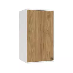 Armário Aéreo Celeste Kappesberg 100% MDF 1 Porta Branco/Nogueira 40cm