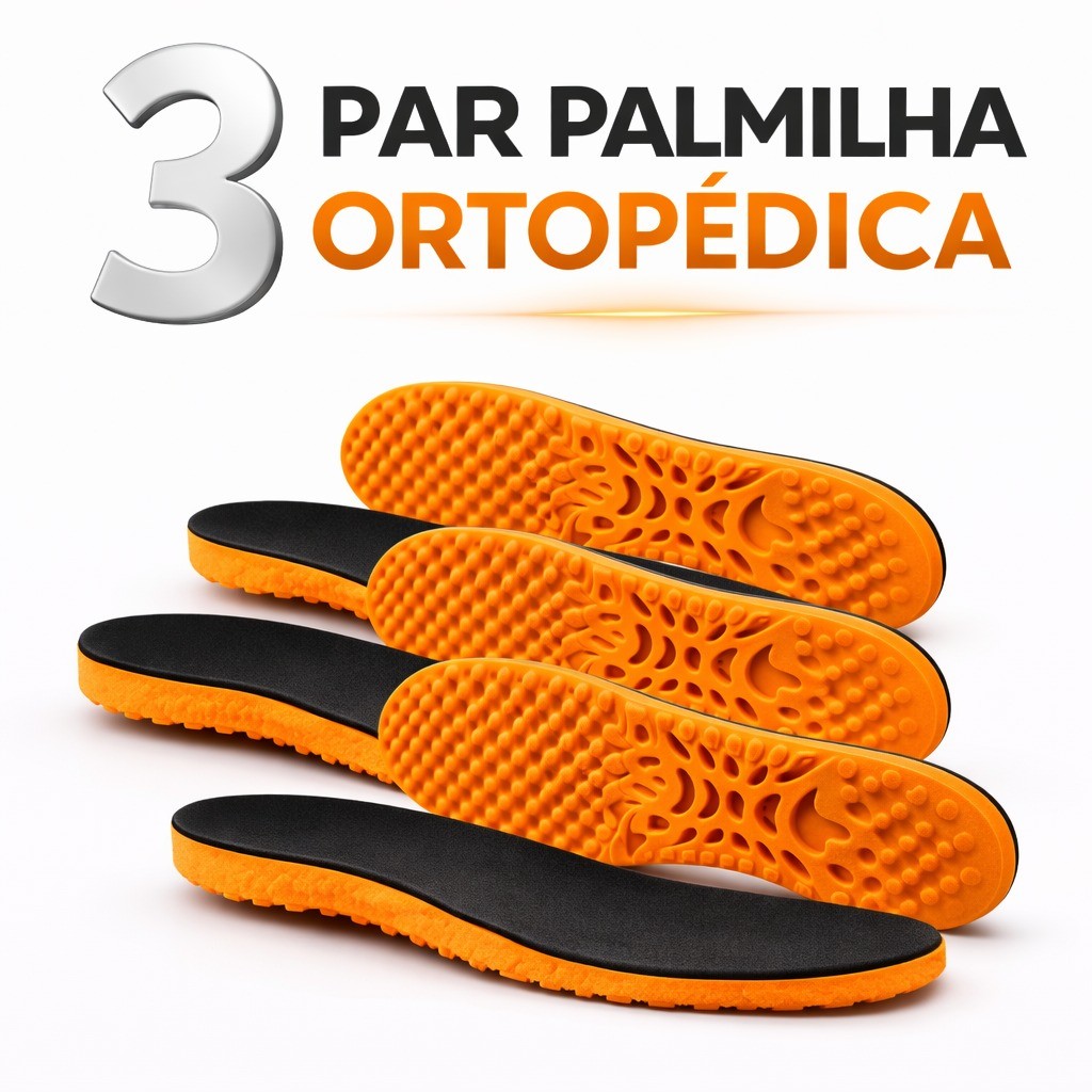KIT 3 PARES PALMILHA ORTOPÉDICA GROSSA PERFEITO PARA DORES NOS PÉS