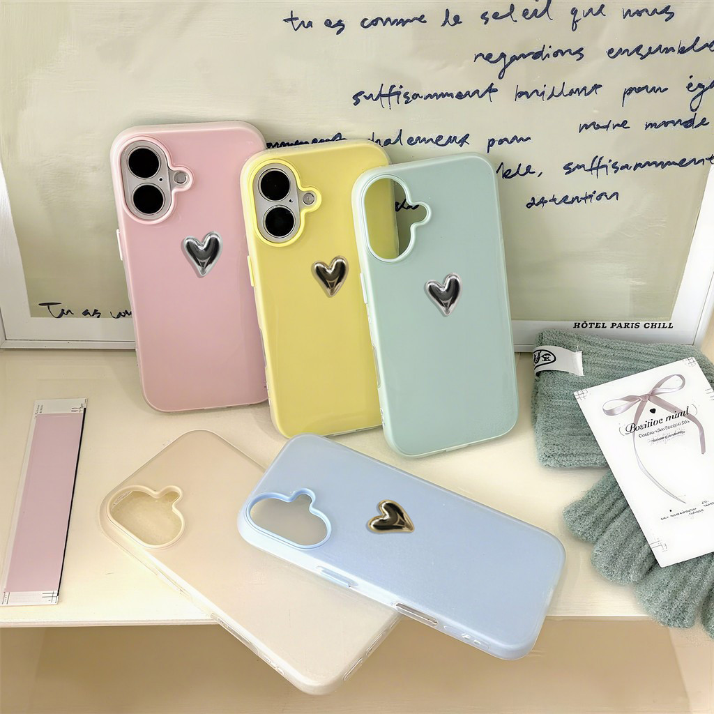 Para Samsung A17 A07 A16 A26 A06 A35 A54 A15 A05S A05 A14 A13 A52 A04S A03S A04E A03 3D Amor Coração-Geléia Caso Qianmov