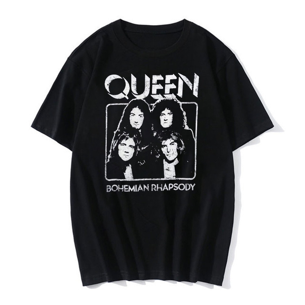 [Camiseta Vintage Masculina Algodão]HYP Camiseta Basica Algodao Queen Banda Bohemian Rhapsody Classico Rock N Roll Uniss