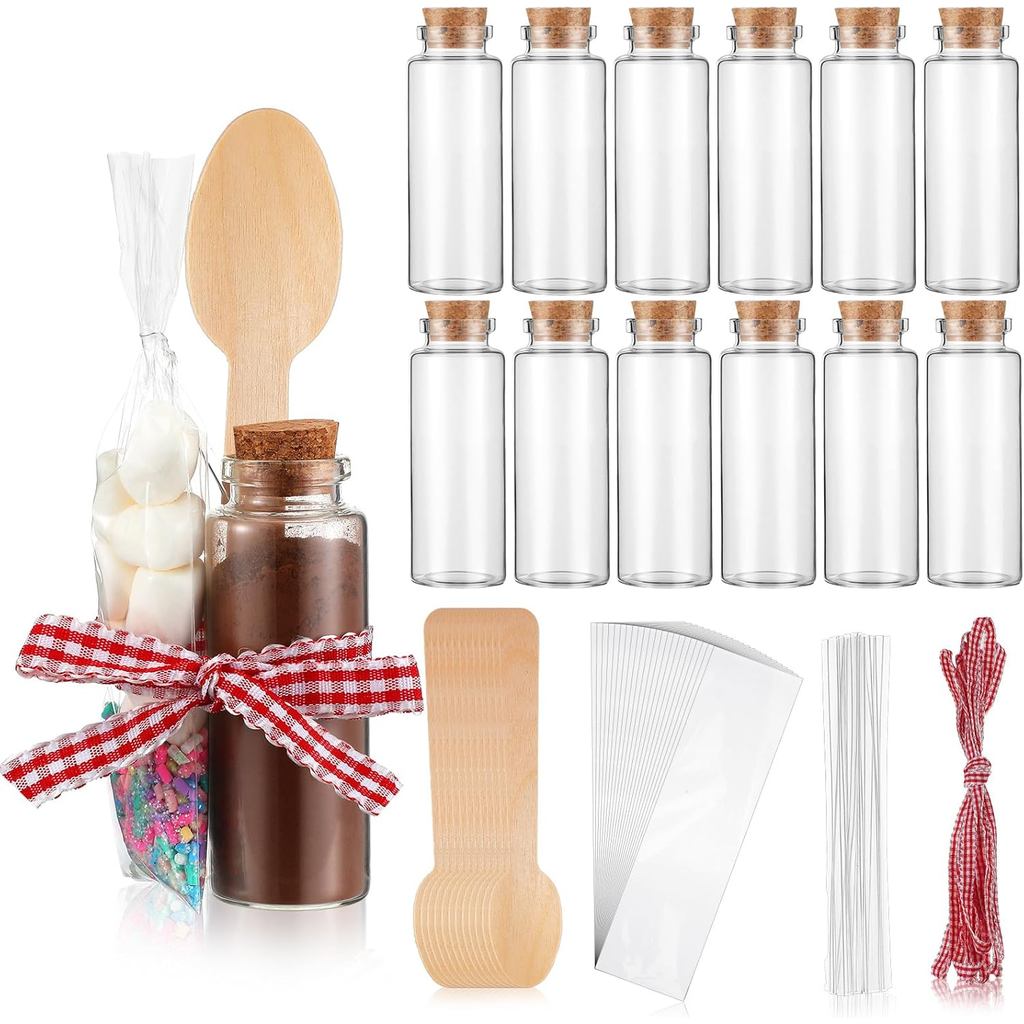 Conjunto de 12 Tubos de Chocolate Quente para Presente, Kit de Chocolate Quente a Granel para Fazer Você Mesmo, Lembranç