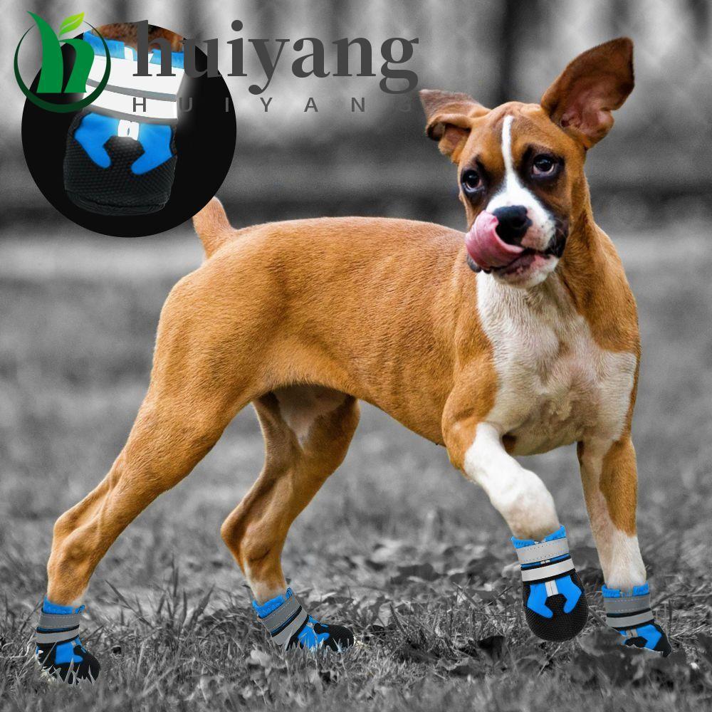 HUIYANG 4 Unidades/Conjunto Botas De Chuva Antiderrapantes Para Cães , Calçados Esportivos Ao Ar Livre Resistentes Desga