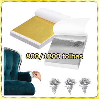 900/1200x Folhas de ouro papel dourado imitação decoração artística móveis artesanais nail art DIY pintura arte parede