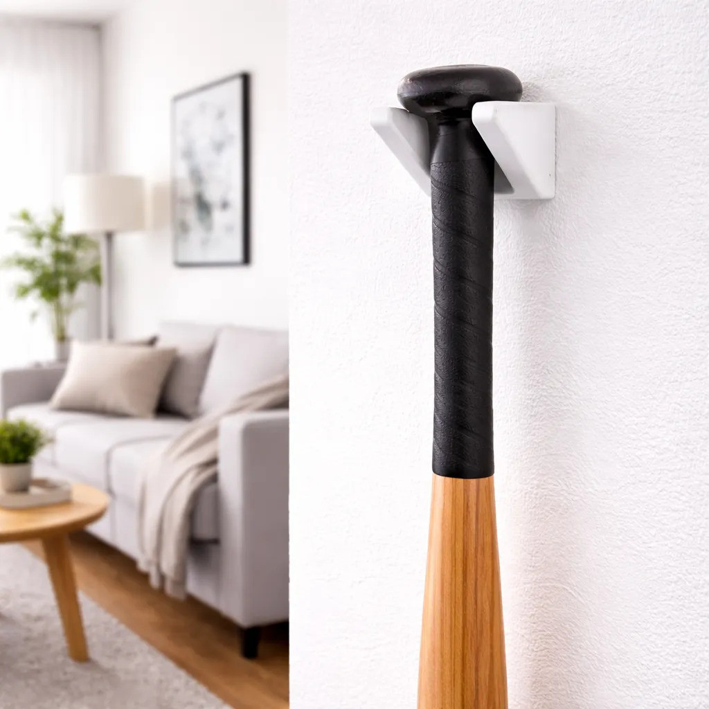 Suporte De Parede Para Taco De Baseball Beisebol Vertical Com Fixador