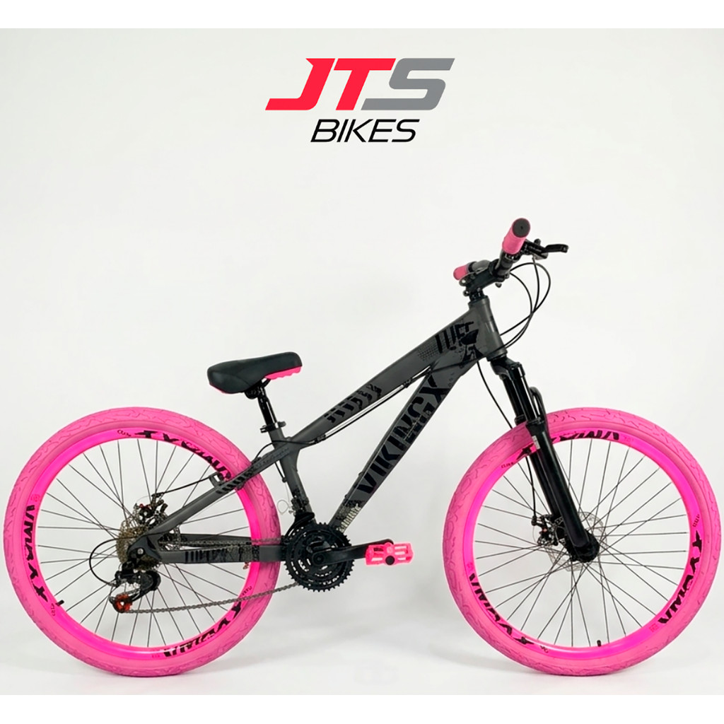 Bicicleta VikingX Aro 26 Pneus Kenda Flame MTB 21v Freeride Tuff X25 Downhill Pneus Kenda Coloridos