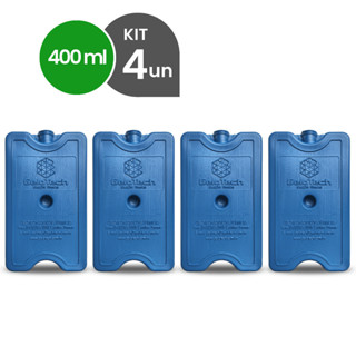 Kit 4 Gelo Reutilizável 400ml Até 8h Gelado Não Molha | GeloTech Rígido Gel Artificial Atóxico em Oferta na Shopee
